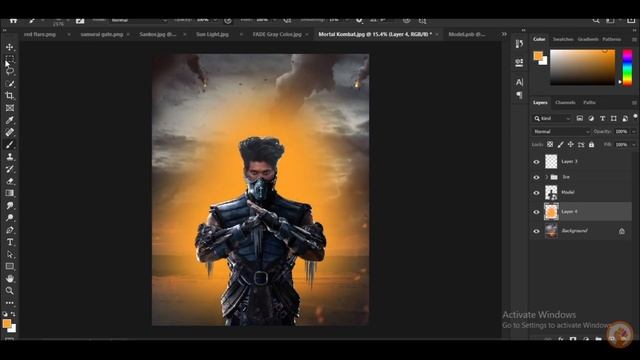 Photoshop Tutorial // How To Make Mortal Kombat Gaming Poster // Photo Manipulation Tutorial смотреть онлайн