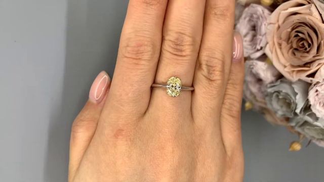 Кольцо с бриллиантом овал 1.21ct W-xRange/SI1 Gia смотреть онлайн