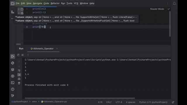 Arithmetic Operator | Python tutorial смотреть онлайн