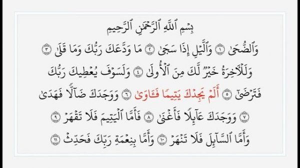 Сура 93 Ад-Духа. Учебное чтение Корана.