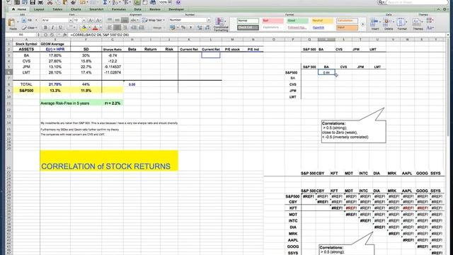 Calculating Correlation of Stock Returns in Excel смотреть онлайн