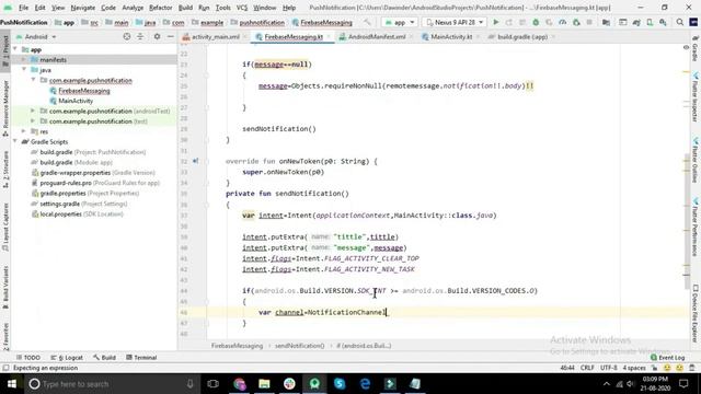 How to send PUSH NOTIFICATIONS USING FIREBASE Cloud Messaging IN ANDROID STUDIO USING KOTLIN смотреть онлайн