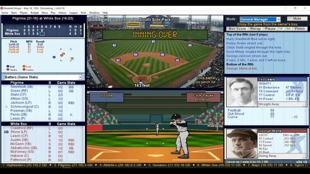 DH 547 Baseball Mogul Year 1903 Boston Pilgrims at Chicago White Sox смотреть онлайн