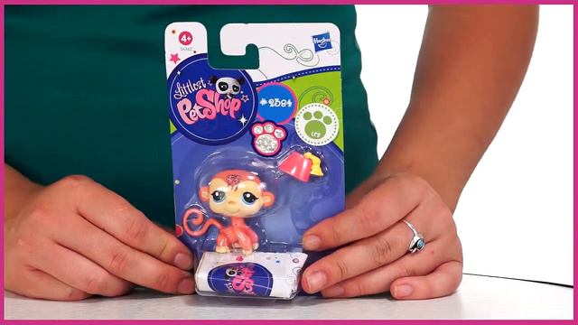 Зверюшки Littlest Pet Shop Одиночные фигурки с блестками, Обезьянка #2384)