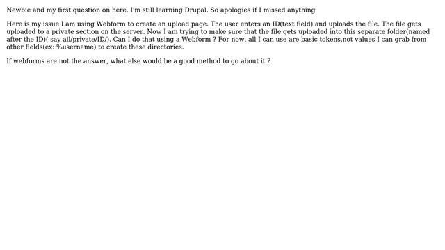 Drupal: Webform, creating customized directories for uploaded files смотреть онлайн