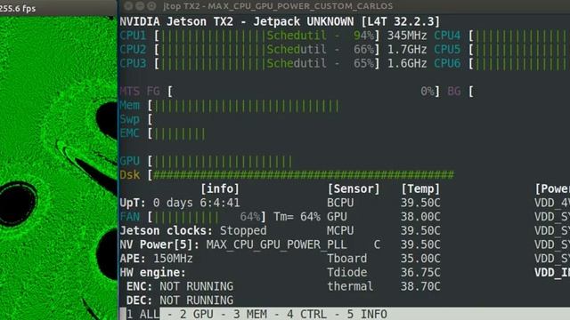 Fluid simulation CUDA OpenGL, Jetson TX2 with Performance parameters смотреть онлайн