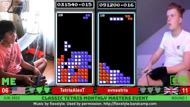 ALEX STARTS ROLLING! Alex T, SV | Rd 1 | Classic Tetris Monthly Masters смотреть онлайн
