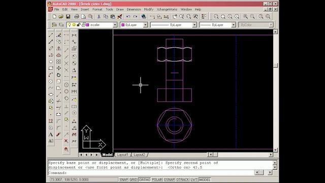Temel Autocad 2000 Dersleri - Örnek Çizim - 1 (Tutorial-1)