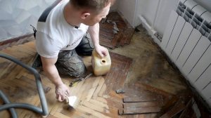Ремонт оторванного паркета! Что делать есть отклеились плашки? #ПАРКЕТ