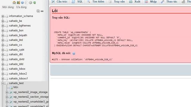 Fix #1273 - unknown collation 'utf8mb4_unicode_520_ci' phpmyadmin смотреть онлайн