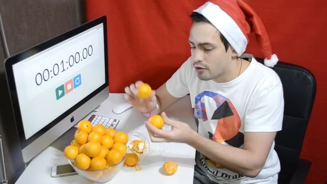 100 МАНДАРИНОВ ЗА 1 МИНУТУ ! НОВОГОДНИЙ ЧЕЛЛЕНДЖ ! CHALLENGE смотреть онлайн
