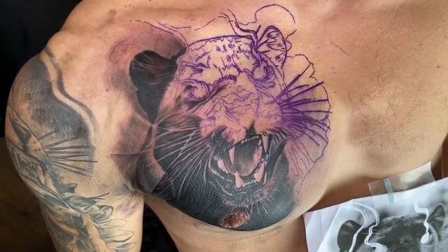 LIVE TATTOO: Black Panther With Smoked Eyes ? смотреть онлайн