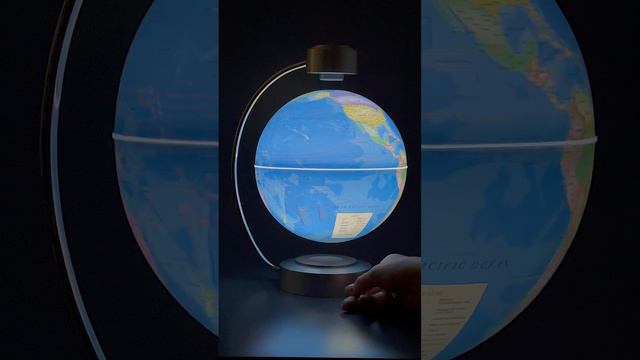 Левитирующий светящийся глобус с политической картой (синий) (D-20см) смотреть онлайн