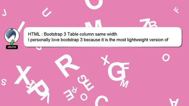 HTML : Bootstrap 3 Table column same width смотреть онлайн