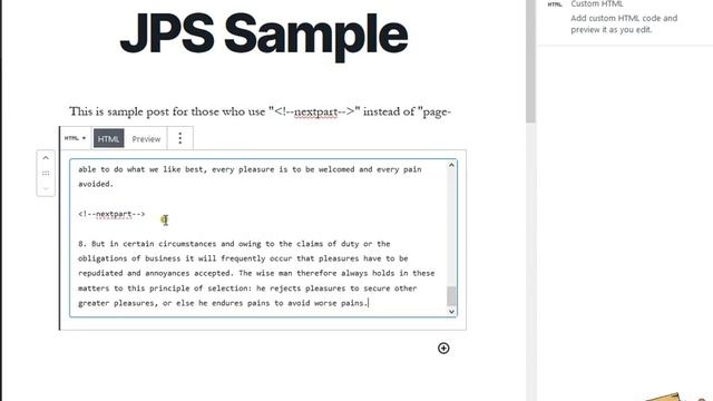 Next Part - HTML Tag - jQuery Post Splitter - WordPress Plugin for Bloggers