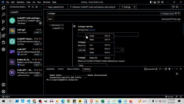 How to Add ChatGPT API Key to Visual Studio Code смотреть онлайн