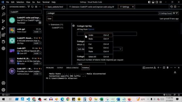 How to Add ChatGPT API Key to Visual Studio Code