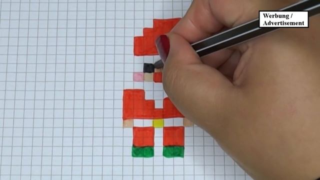 DIY Handmade Drawing Pixel Art | How to draw a cute Santa Claus | Christmas Draw with me смотреть онлайн