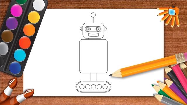 Учимся рисовать робота Уроки рисования для детей смотреть онлайн