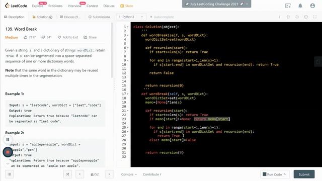 LeetCode 139. Word Break | 3 Ways: Recursion + Dynamic Programming + BFS | FAANG Coding interview смотреть онлайн