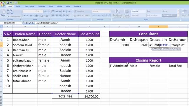 Hospital Doctor's OPD Bill Format in excel | excel tutorials by learning center in urdu/Hindi смотреть онлайн