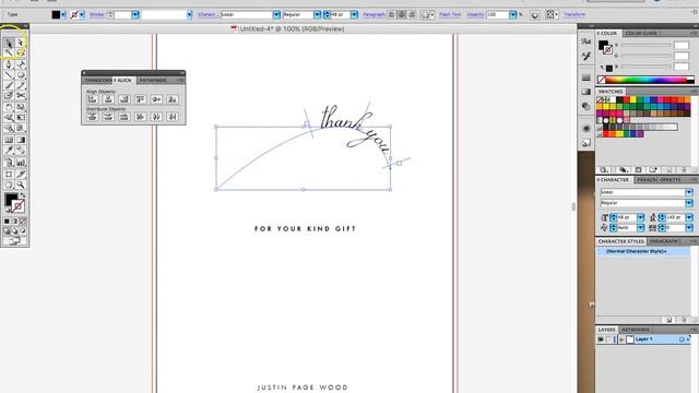 1 Illustrator A05 Текст вдоль кривой и Преобразование в кривые смотреть онлайн