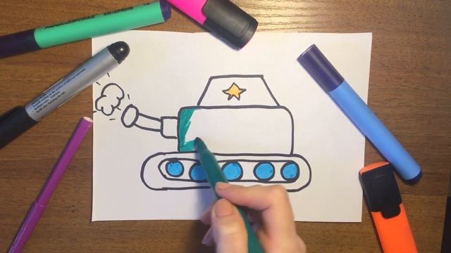 Как нарисовать ТАНК смотреть онлайн
