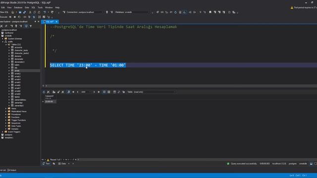 PostgreSQL'de Time Veri Tipinde Saat Aralığı Hesaplamak смотреть онлайн