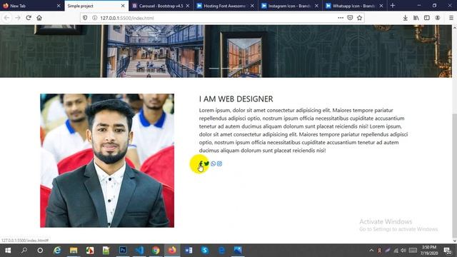 Responsive Web Design || Bootstrap 4.5 || Simple project with bootstap|| part -2 смотреть онлайн