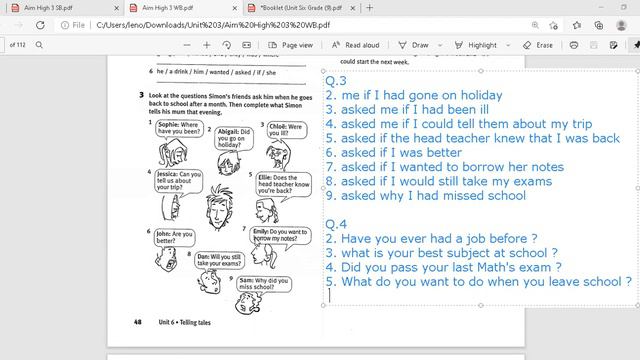 Reported Speech Questions W B P 48 смотреть онлайн