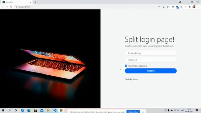 Reactjs Bootstrap 5 Split Responsive Login Page Working Demo смотреть онлайн