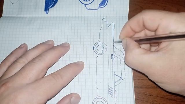 Упрощенное изображение ретро автомобиля вид сбоку рисую шариковой ручкой 2 смотреть онлайн