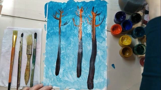 Как рисовать сосны смотреть онлайн