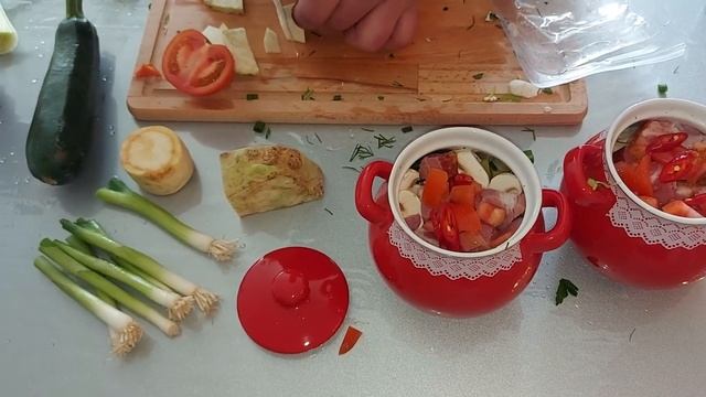 ветчина в горшочке с овощами Kassler