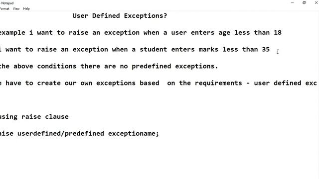 #Creating #userdefined exceptions in pl/sql #raise clause #predefined versus userdefined exception смотреть онлайн