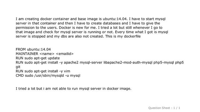 MySQL : How to start mysql server in docker container смотреть онлайн