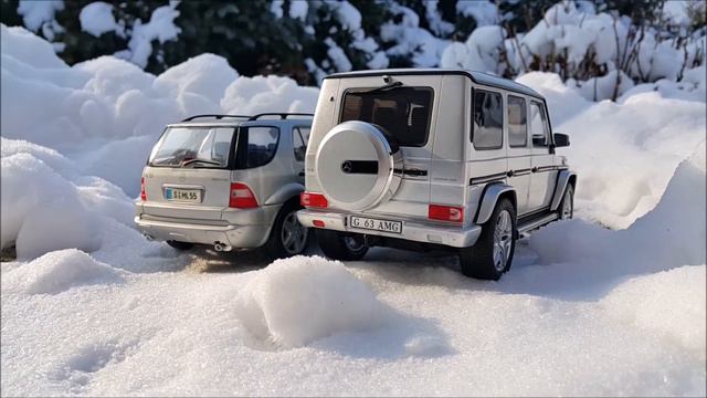 MERCEDES BENZ ML 55 AMG vs. G 63 AMG 1:18 on snow смотреть онлайн