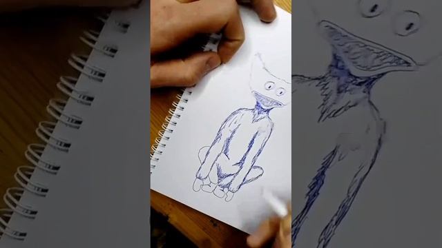 Huggy Waggy pen drawing in my NEW sketch book смотреть онлайн