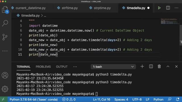 Code 48: Timedelta() in Python | DateTime Manipulation in Python | Datetime Module | 365 Day of Cod смотреть онлайн