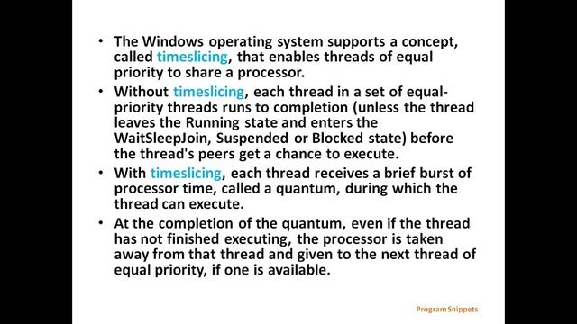 Thread Priorities and Thread Scheduling In C# смотреть онлайн