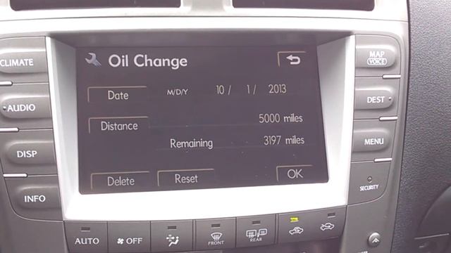 Lexus-2007 IS250 (with Nav.) Maintenance Screen