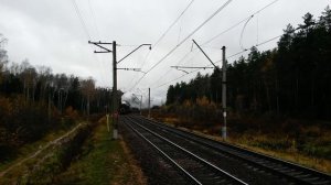 Паровозы ТЭ-3162 и ЛВ-0182 на станции "Циолковская". Экскурсия в Монинский музей ВВС. 24.10.2021.