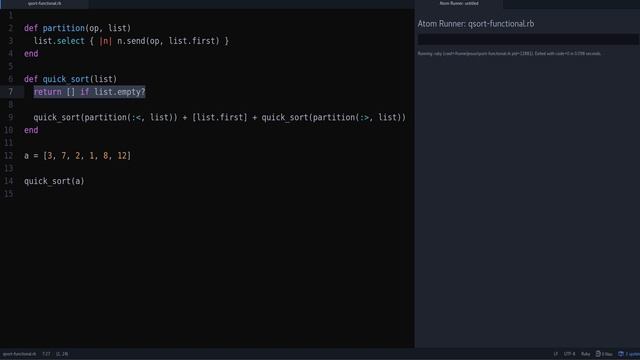 Ruby Quick Sort Implementation смотреть онлайн