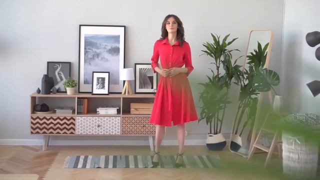 Показ красного платья-рубашки Bri смотреть онлайн