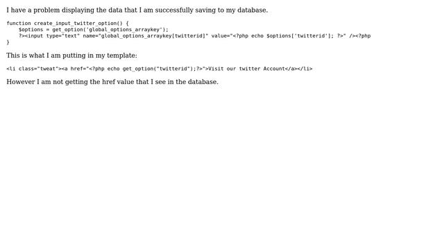 Wordpress: How do I display a WP Option from an array? смотреть онлайн