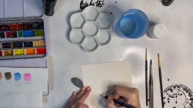 Уроки рисования акварелью. Ловец снов. Часть1. смотреть онлайн