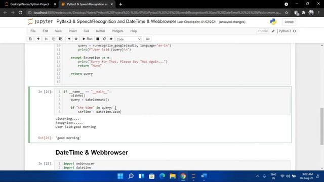 JARVIS - Datetime & Web browser Module (Implementation & Working ) | Part - 3 смотреть онлайн