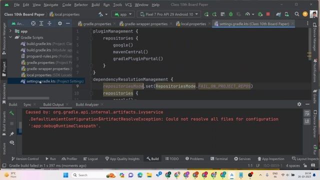 Could not resolve all files for configuration ':app:debugRuntimeClasspath' Android Error Solutions смотреть онлайн