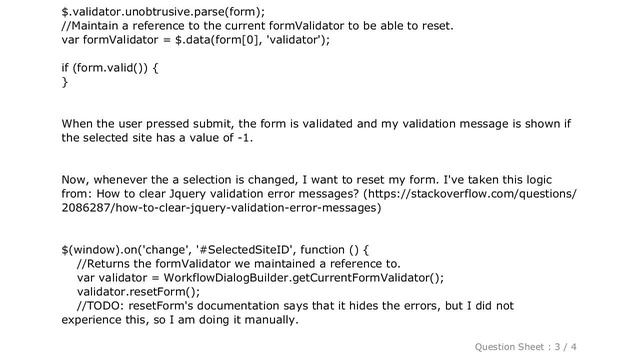 jQuery : jQuery unobtrusive form validator is not hiding error messages when resetting the form смотреть онлайн