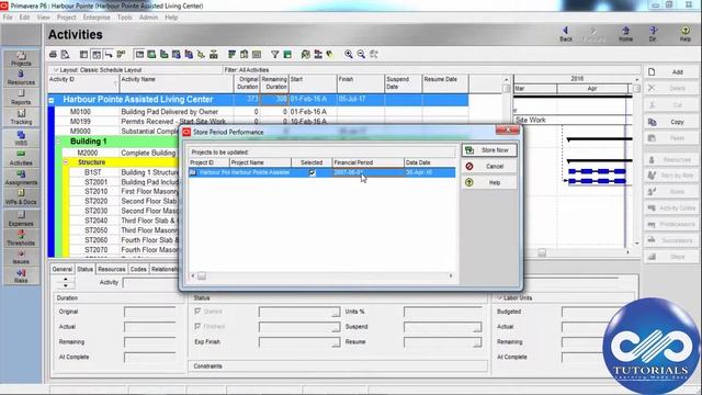 Primavera P6 Tutorials : Chapter - 4.4.5 :Storing Past Period Performance in Primavera | dptutorial смотреть онлайн